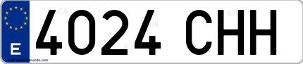 Ejemplo de matrícula española 4024 CHH