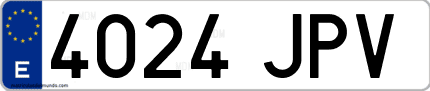 Ejemplo de matrícula de coche ordinaria 4024 JPV