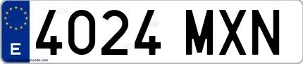 Ejemplo de matrícula española 4024 MXN