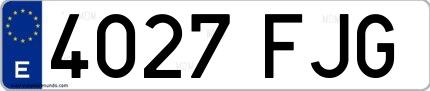 Ejemplo de matrícula española 4027 FJG