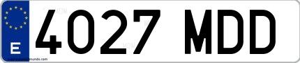 Ejemplo de matrícula española 4027 MDD