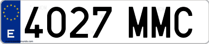 Ejemplo de matrícula de coche ordinaria 4027 MMC