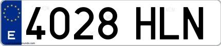 Ejemplo de matrícula española 4028 HLN