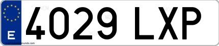 Ejemplo de matrícula española 4029 LXP