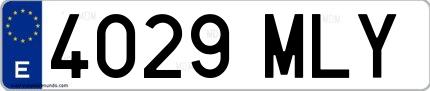 Ejemplo de matrícula española 4029 MLY