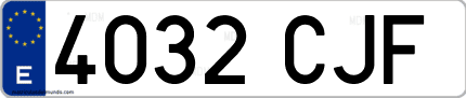 Ejemplo de matrícula de coche ordinaria 4032 CJF