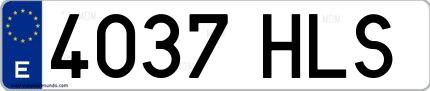 Ejemplo de matrícula española 4037 HLS