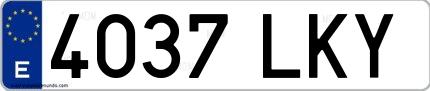 Ejemplo de matrícula española 4037 LKY