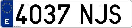 Ejemplo de matrícula española 4037 NJS