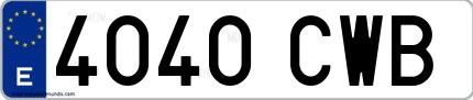 Ejemplo de matrícula española 4040 CWB