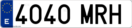 Ejemplo de matrícula de coche ordinaria 4040 MRH