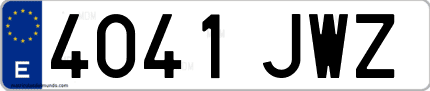 Ejemplo de matrícula de coche ordinaria 4041 JWZ