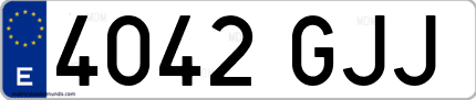 Ejemplo de matrícula de coche ordinaria 4042 GJJ