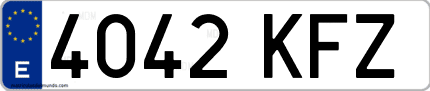 Ejemplo de matrícula de coche ordinaria 4042 KFZ