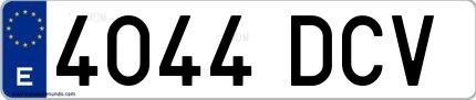 Ejemplo de matrícula española 4044 DCV