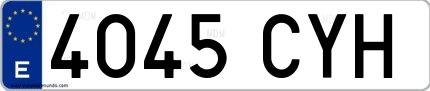 Ejemplo de matrícula española 4045 CYH
