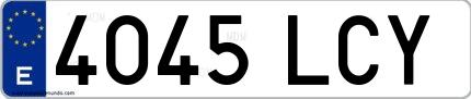 Ejemplo de matrícula española 4045 LCY