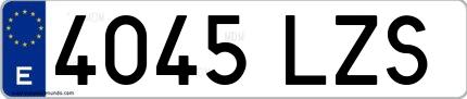 Ejemplo de matrícula española 4045 LZS