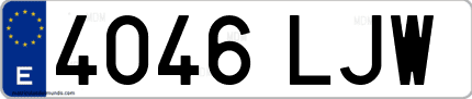 Ejemplo de matrícula de coche ordinaria 4046 LJW