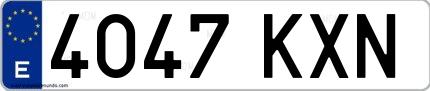 Ejemplo de matrícula española 4047 KXN