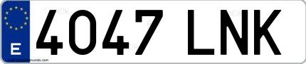 Ejemplo de matrícula española 4047 LNK