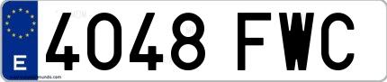 Ejemplo de matrícula española 4048 FWC