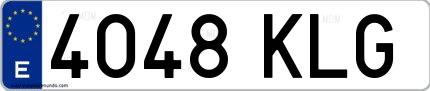 Ejemplo de matrícula española 4048 KLG