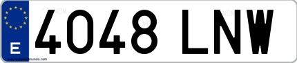 Ejemplo de matrícula española 4048 LNW