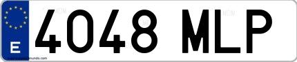 Ejemplo de matrícula española 4048 MLP