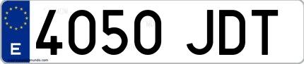 Ejemplo de matrícula española 4050 JDT