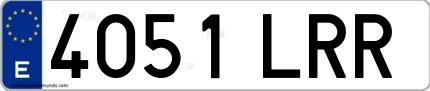 Ejemplo de matrícula española 4051 LRR