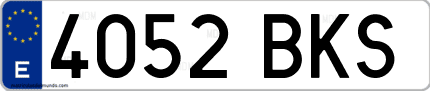 Ejemplo de matrícula de coche ordinaria 4052 BKS