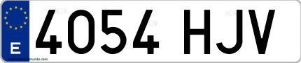 Ejemplo de matrícula de coche ordinaria 4054 HJV