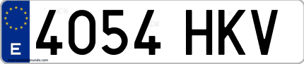 Ejemplo de matrícula de coche ordinaria 4054 HKV