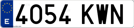Ejemplo de matrícula de coche ordinaria 4054 KWN