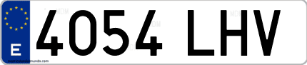 Ejemplo de matrícula de coche ordinaria 4054 LHV
