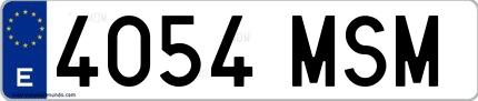 Ejemplo de matrícula española 4054 MSM