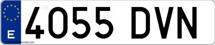 Ejemplo de matrícula española 4055 DVN