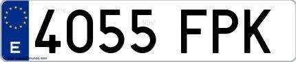 Ejemplo de matrícula española 4055 FPK