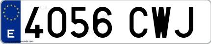 Ejemplo de matrícula española 4056 CWJ
