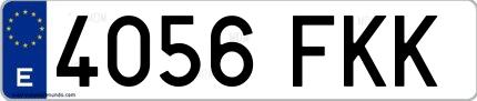 Ejemplo de matrícula española 4056 FKK