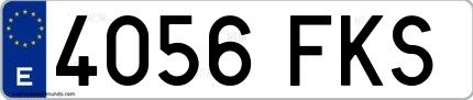 Ejemplo de matrícula española 4056 FKS
