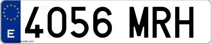 Ejemplo de matrícula española 4056 MRH