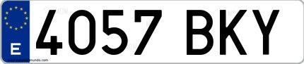 Ejemplo de matrícula española 4057 BKY