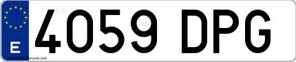 Ejemplo de matrícula española 4059 DPG