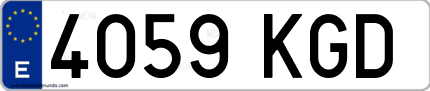 Ejemplo de matrícula de coche ordinaria 4059 KGD