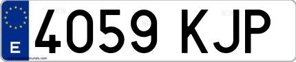 Ejemplo de matrícula española 4059 KJP