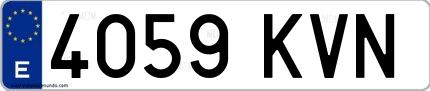 Ejemplo de matrícula española 4059 KVN