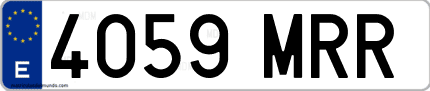 Ejemplo de matrícula de coche ordinaria 4059 MRR