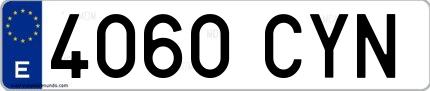 Ejemplo de matrícula española 4060 CYN